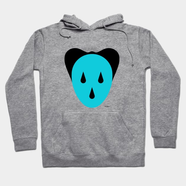 Mouse Head Blue /  Black Hoodie by patrou